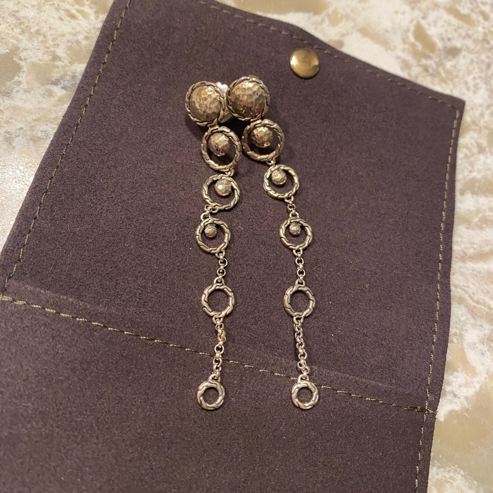John Hardy Silver Drop Earrings